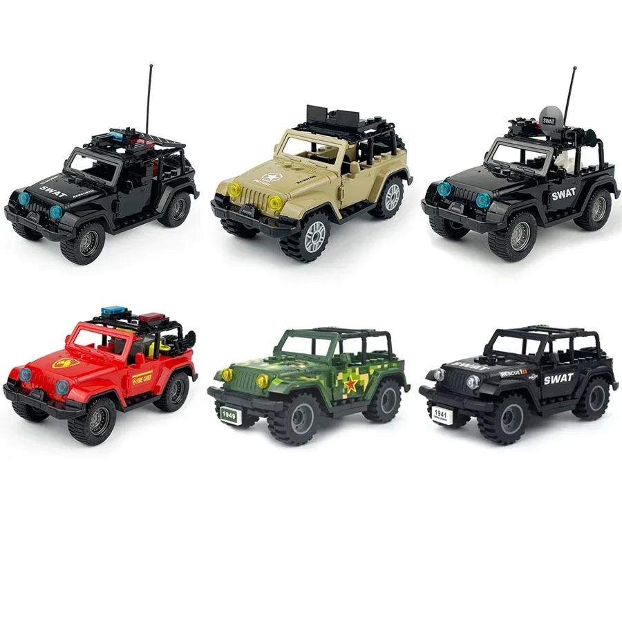 Military SUV Jeep Car Building Blocks 1Pcs New City Truck Off-road Car MOC Classic Model Brick kid For Puzzle Technical Toy Gift