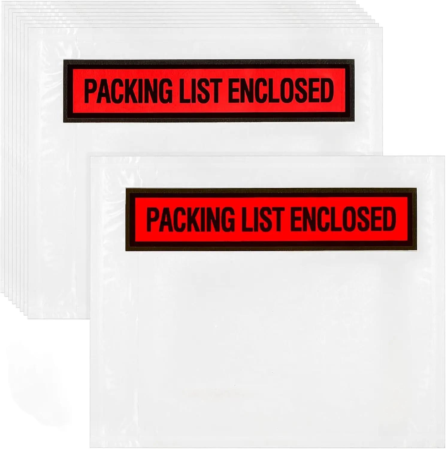 100 Pcs Packing List Envelopes Clear Adhesive Invoice Packing Slip Envelope Pouches Shipping Label Sleeves Top Loading Packing