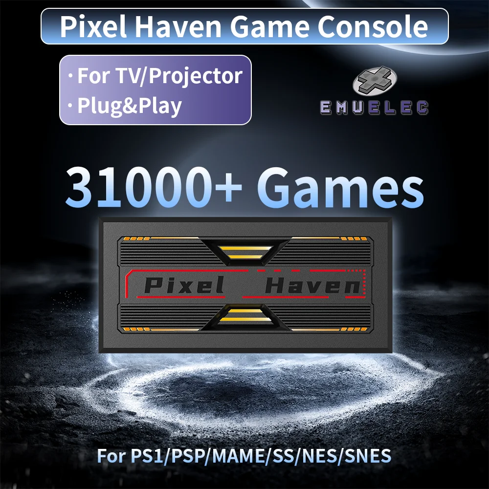 

Игровая консоль Pixel Haven с 31000 + ретро-играми Emuelec 4,7 Ретро игровая консоль для телевизора для PS1/GBA/NES/MAME/NEOGEO/CPS3/Dreamcast