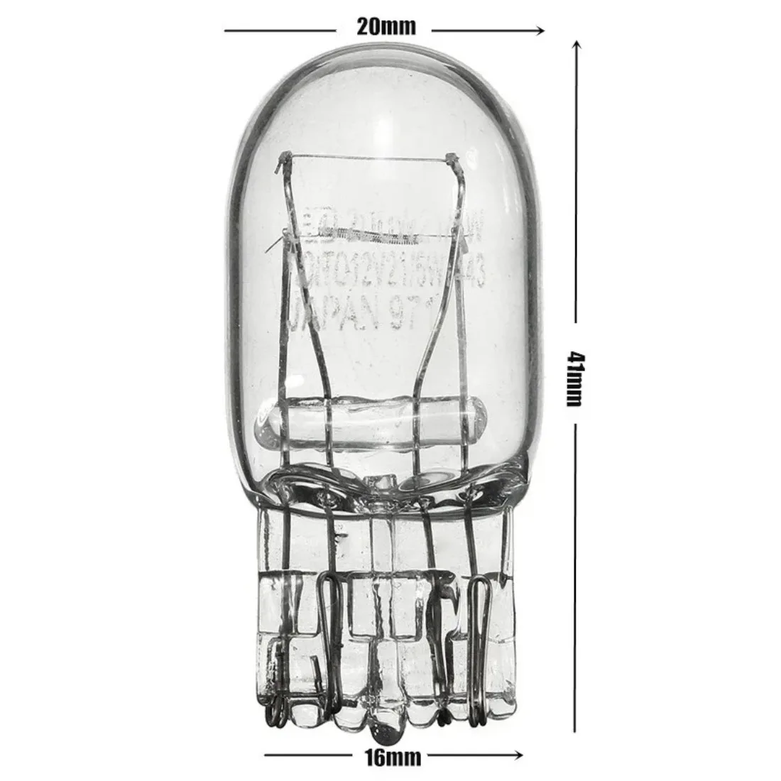 2ชิ้น T20 7443 7440ไฟสัญญาณ W21/5W 3800K หลอดฮาโลเจนใสกระจก lampu Jalan หยุดกลางวันเบรคท้ายหลอดไฟ DRL