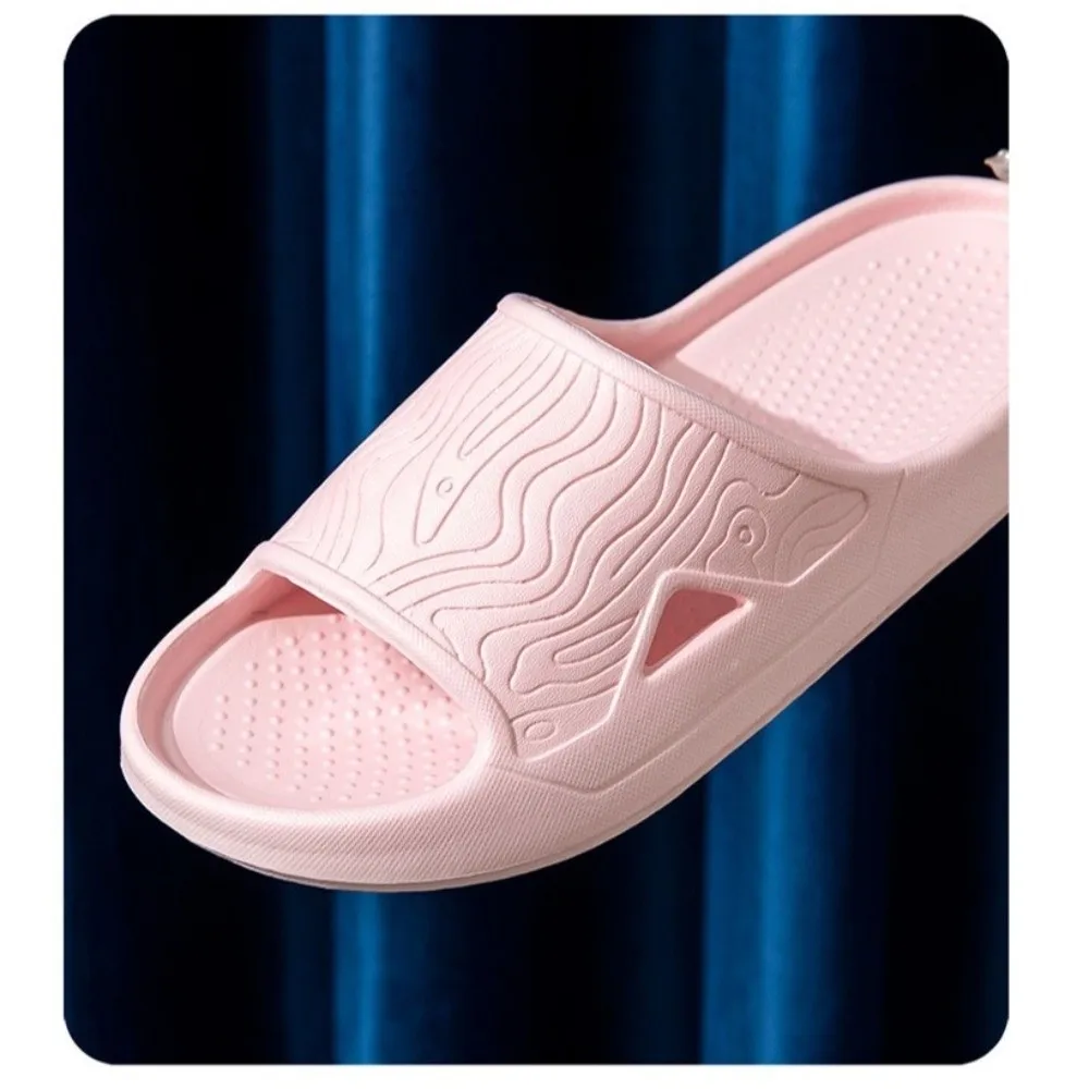 New EVA Bathroom Slippers Non-Slip Soft Sole Bathing Slippers Solid Color Thick-Soled Beach Shoes