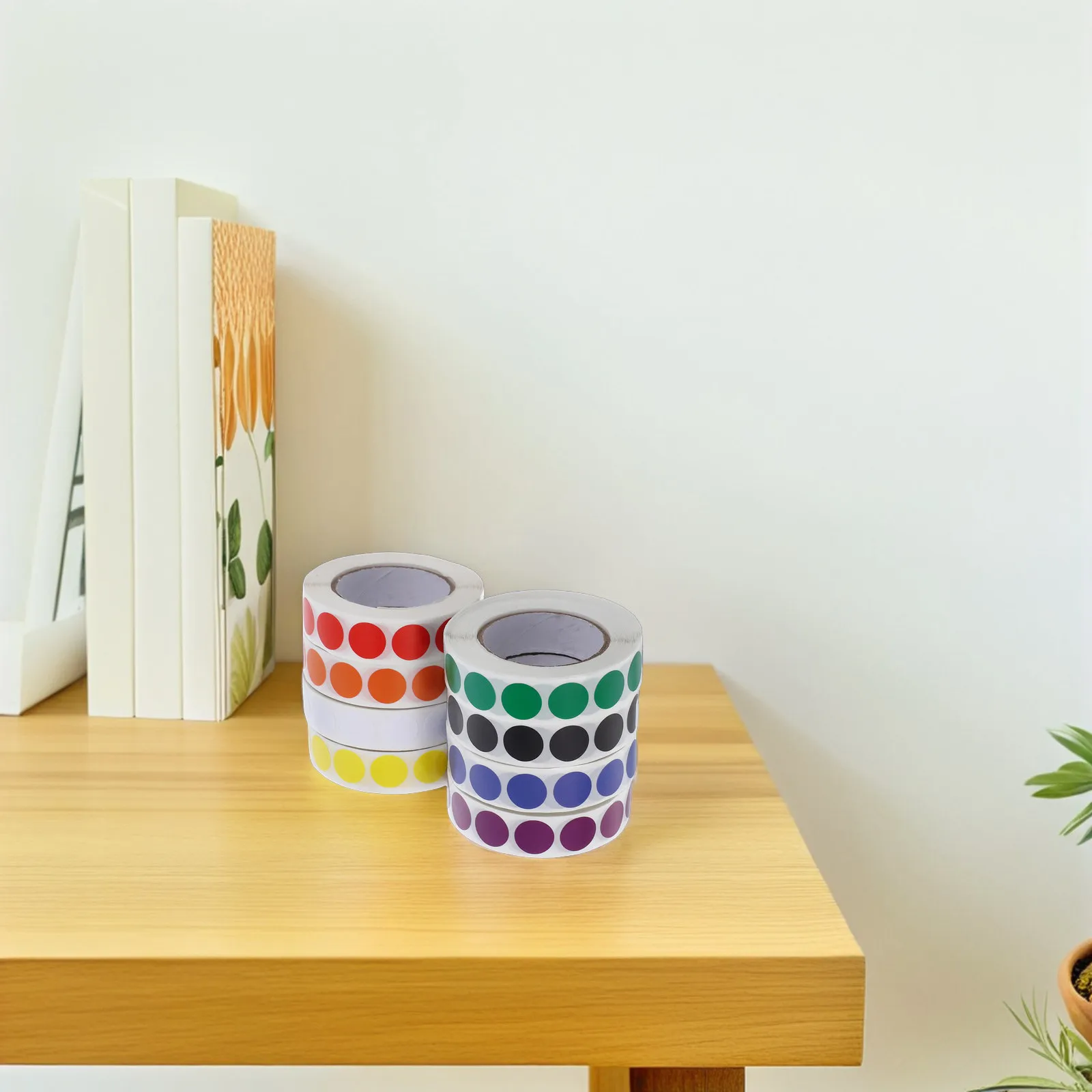 

8000 шт. круглых цветных наклеек-точек в рулоне, самоклеящиеся цветные круглые этикетки для офиса, школы, дома, классификации запасов