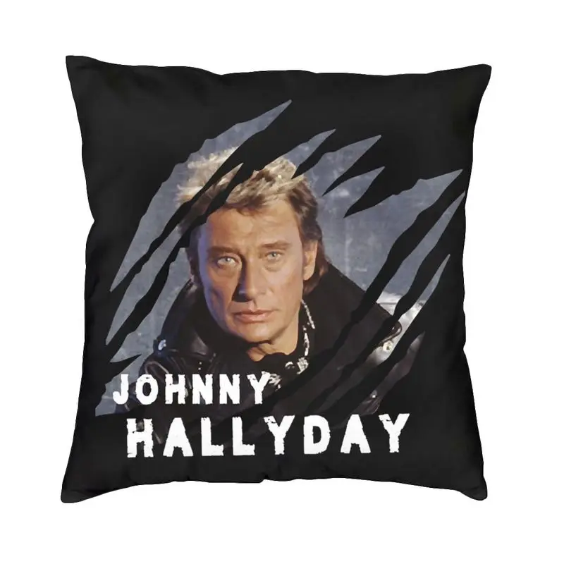 Modern French Rock Singer Johnny Hallyday Cushion Cover for Sofa Soft Throw Pillow Case Home Decorative Pillowcase