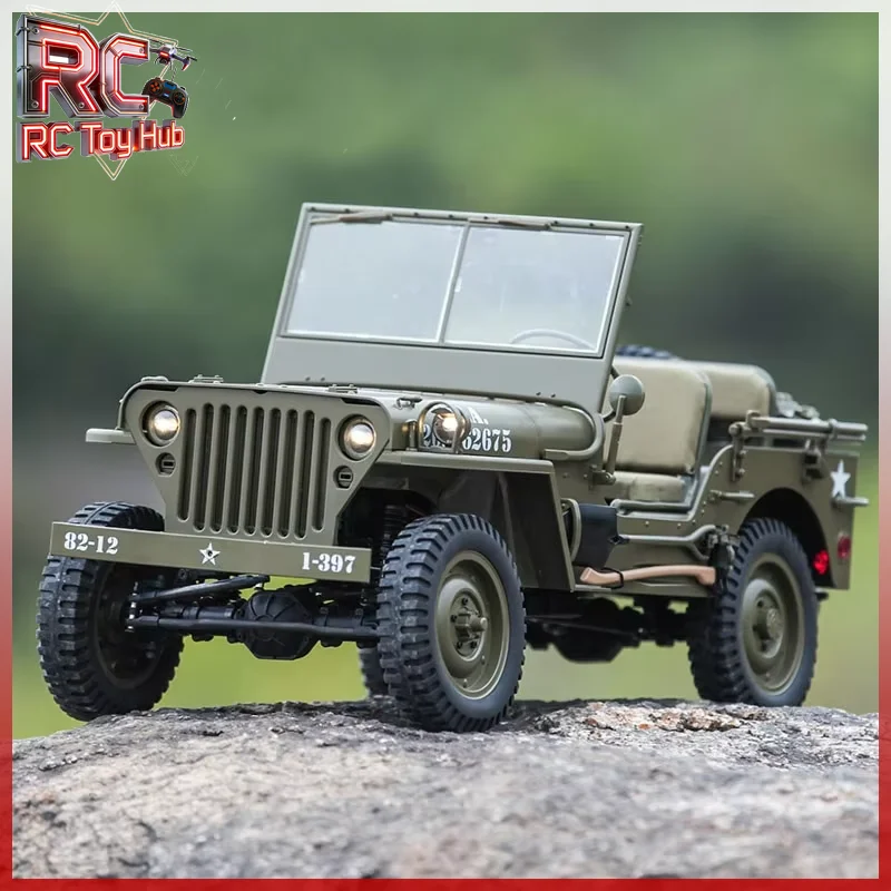 FMS 1:6 1941 MB Willys RC Rock Crawler 4WD Remote Control Off Road Vehicle Simulation Military RC Hobby Model