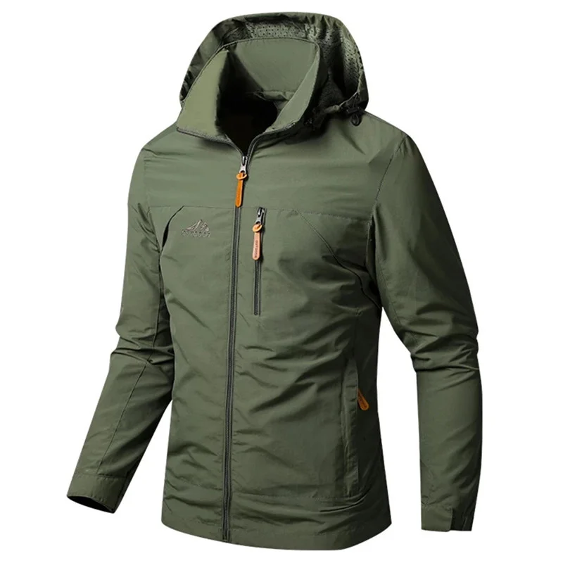 

Men's Military Hiking Jacket Outdoor Waterproof Breathable Hooded Camping Climbing Trekking Coat Travel Windbreaker Clothes 5XL