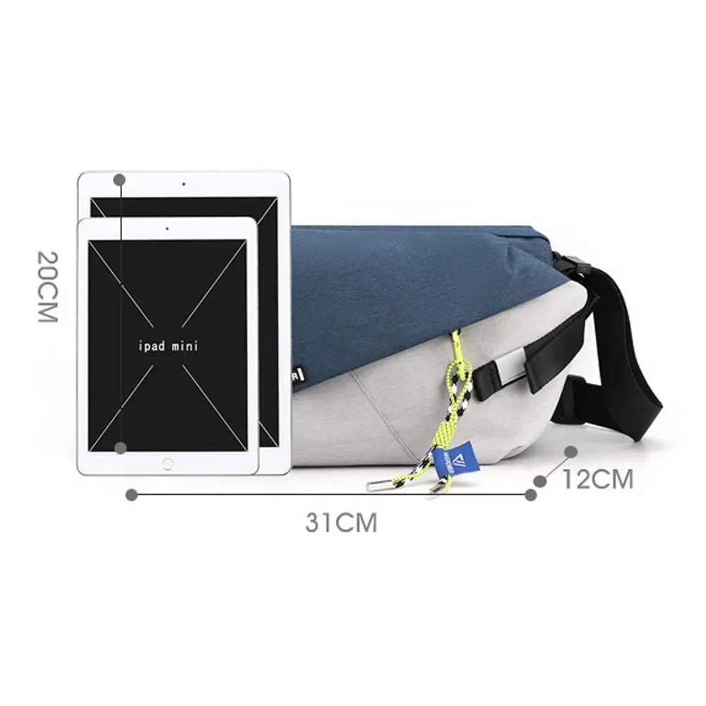 Retro Single Shoulder Waist Bag Personalized Large Capacity Crossbody Bag Nylon Handbag Men's