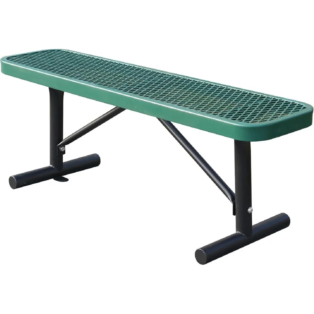 

4 Feet Heavy Duty Metal Park Bench for Outside, Outdoor Bench with Portable Frame, Commercial Benches for Shopping Mall, Store,