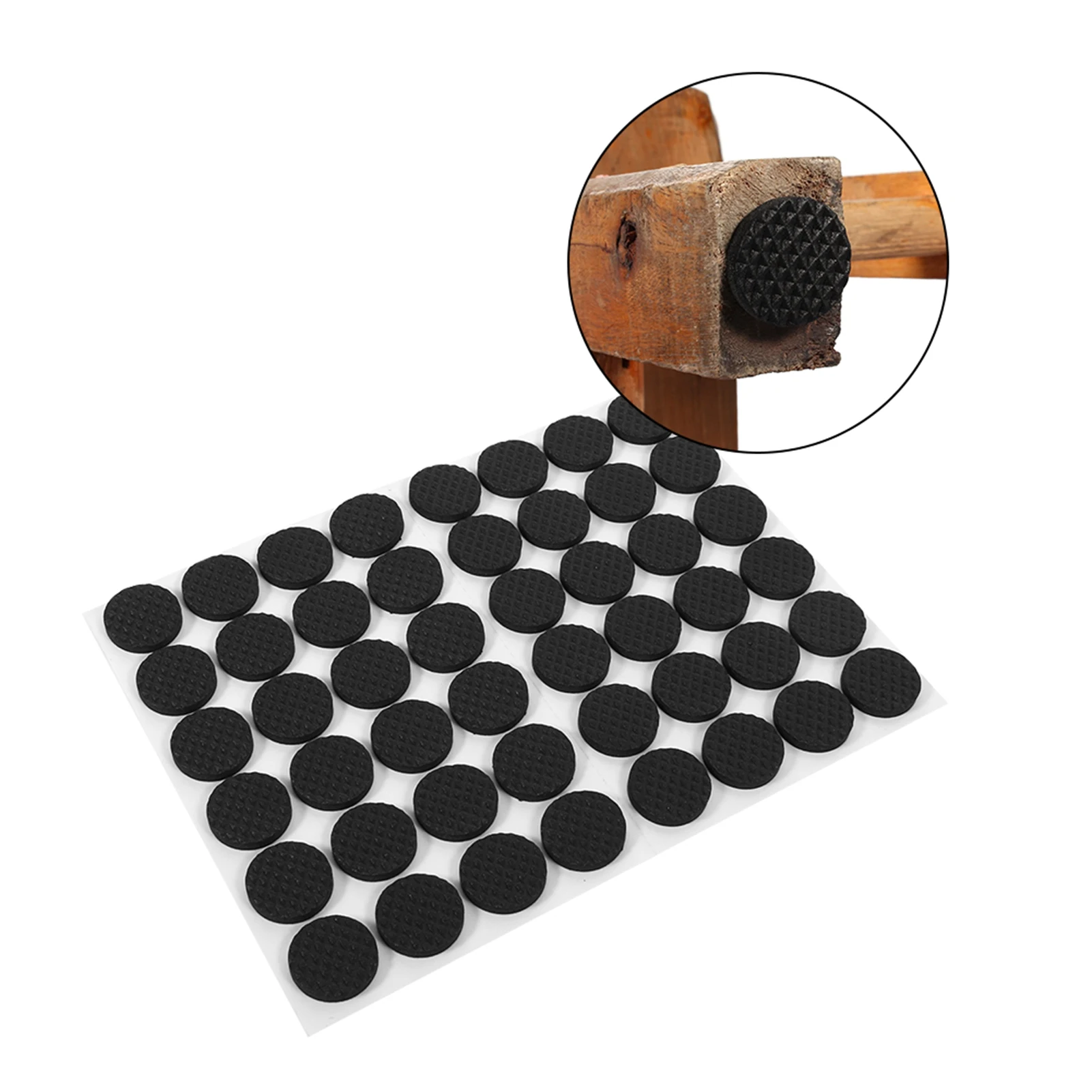 Auto-adesivo Praça Rubber Floor Protectors, almofadas pretas dos pés, antiderrapante, mesa e cadeira, móveis, sofá ferramentas práticas, 48pcs