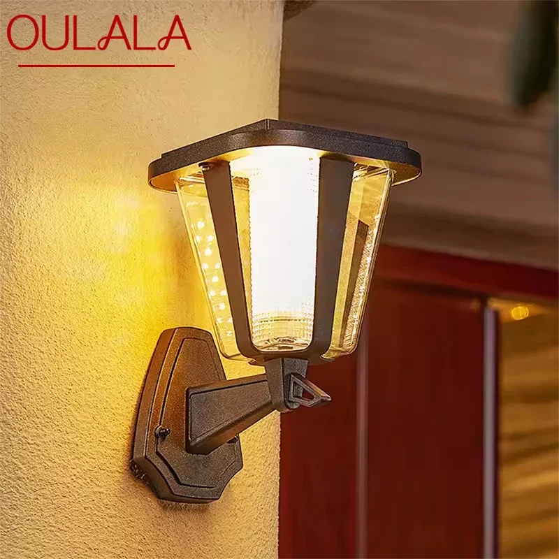 

OULALA Contemporary Solar Outdoor Wall Lamps Simplicity Waterproof Creative Balcony Hallway Courtyard Villa Gate Hotel