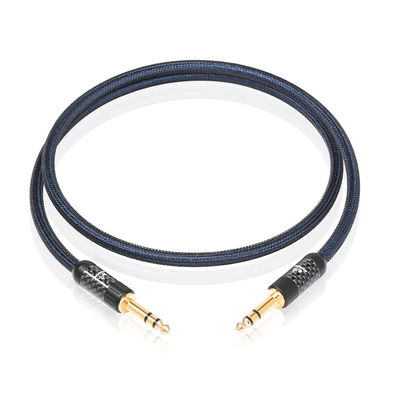 ATAUDIO HiFi 6,5 mm 6,35 mm AUX-Kabel, reines Silber, Klinke 6,5 mm TS und 6,5 mm TRS-Audiokabel für elektronische Gitarreninstrumente 4