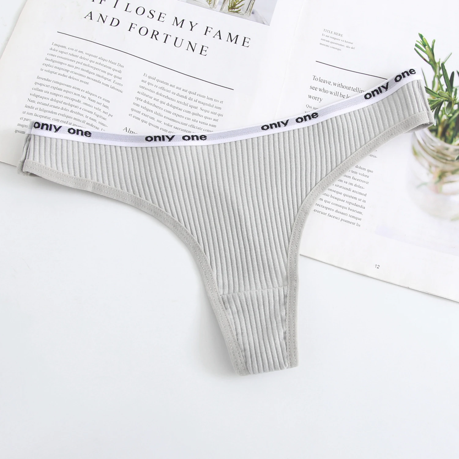 3Pcs Women Sexy Panties Low Waist G String Female Thongs Cotton Womens Intimates Thong Comfortable and Soft G-string