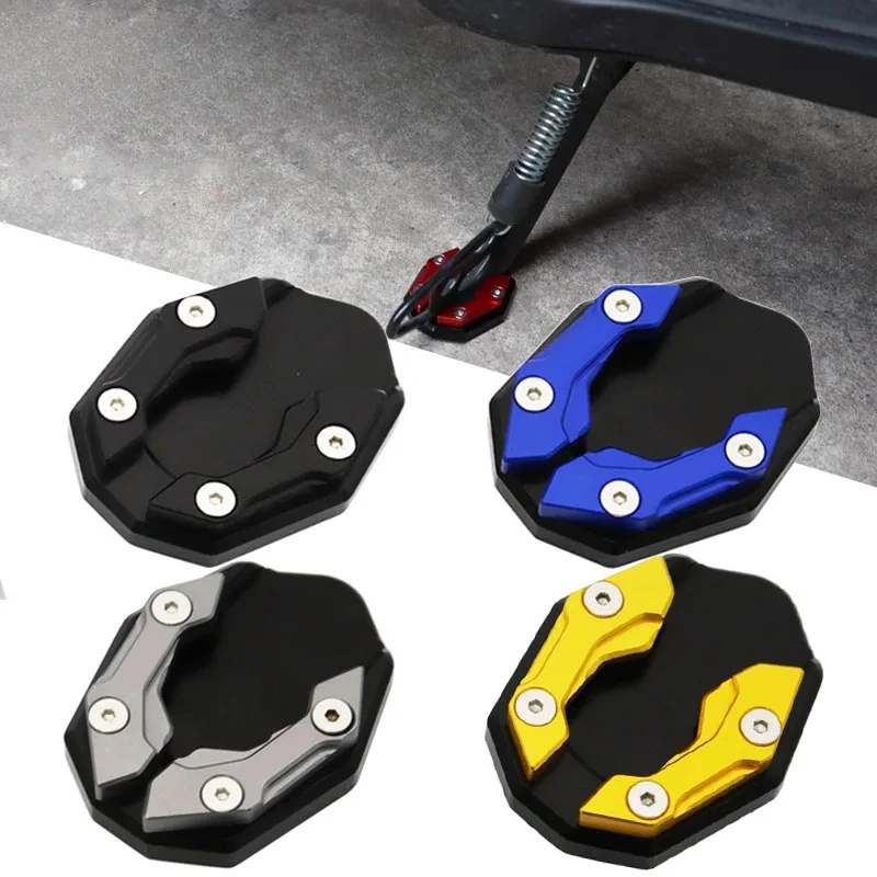 SEAMETAL Motorcycle Side Stand Cover Aluminum Alloy Motorcycle Stands Pad Universal Bicycle Foot Extension Kickstand Accessories