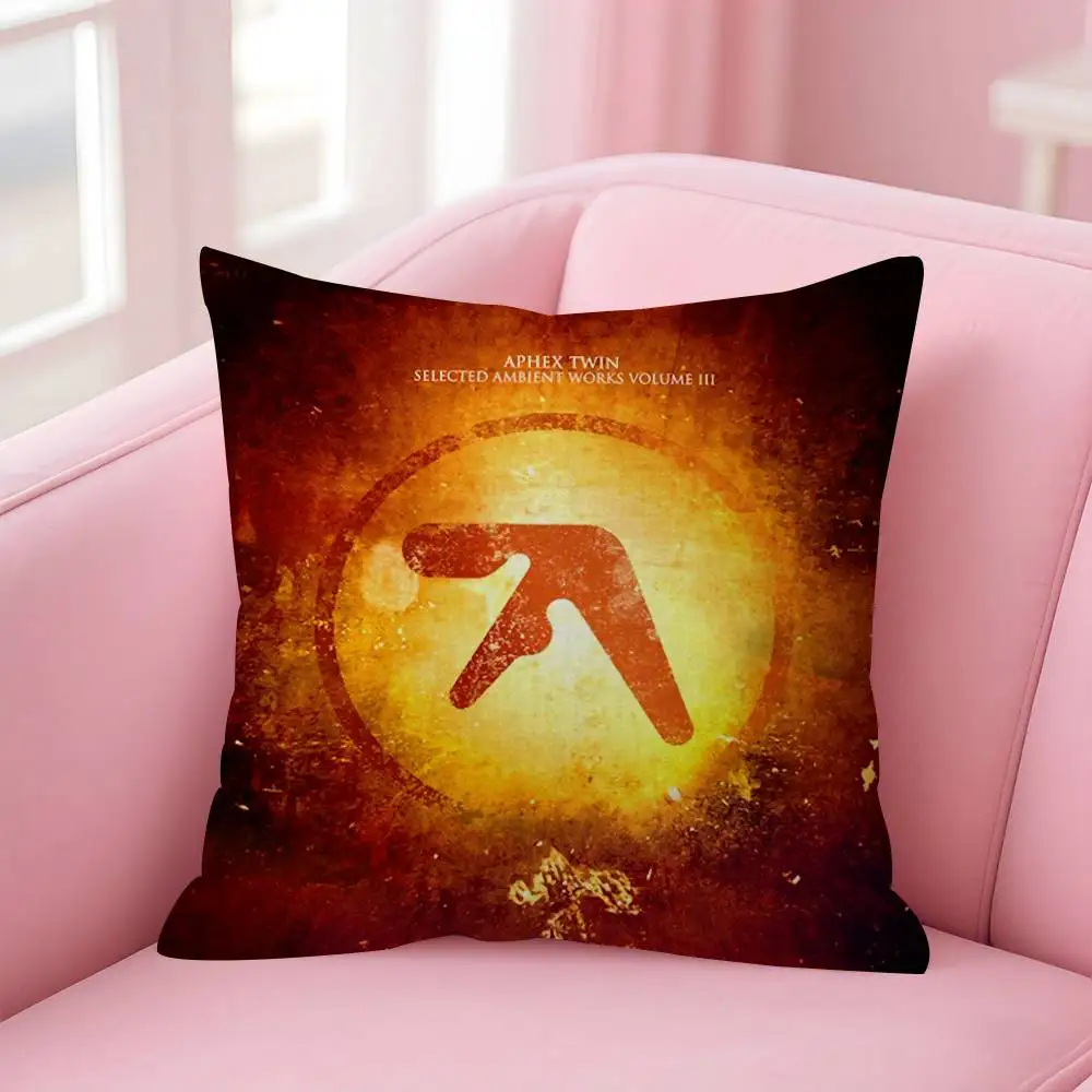 Classic A-Aphex T-Twin Musician Double-sided Printed pillow cover Short plush Suitable living rooms sofas throw cushion cover