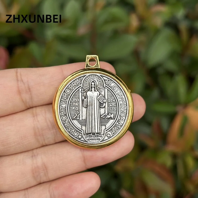 2PCS St.Benedict Medal Catholic Charms Holy Saint Benedict Cross Pendants for Necklace Keychain DIY Jewelry Accessories