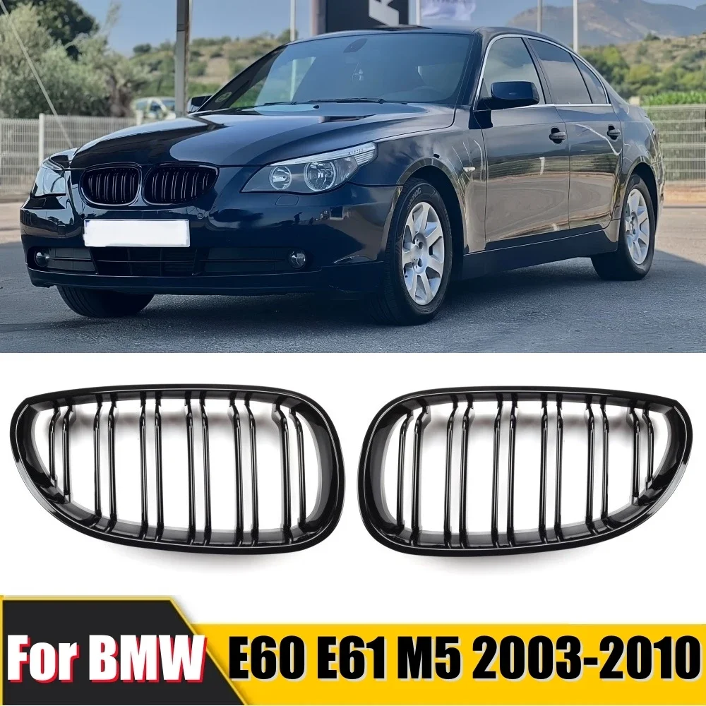 

A Pair Gloss Black Car Front Sport Kidney Grilles Grill For BMW 5 Series M5 E60/E61 525i 528i 528xi 530i 2003-2010 Car Styling