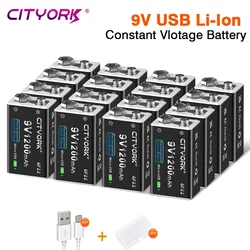 9V Rechargeable battery 1200mAh 6F22 9V Micro USB Charging Batteries With USB Cable For Metal Detector Microphone Toy Multimeter
