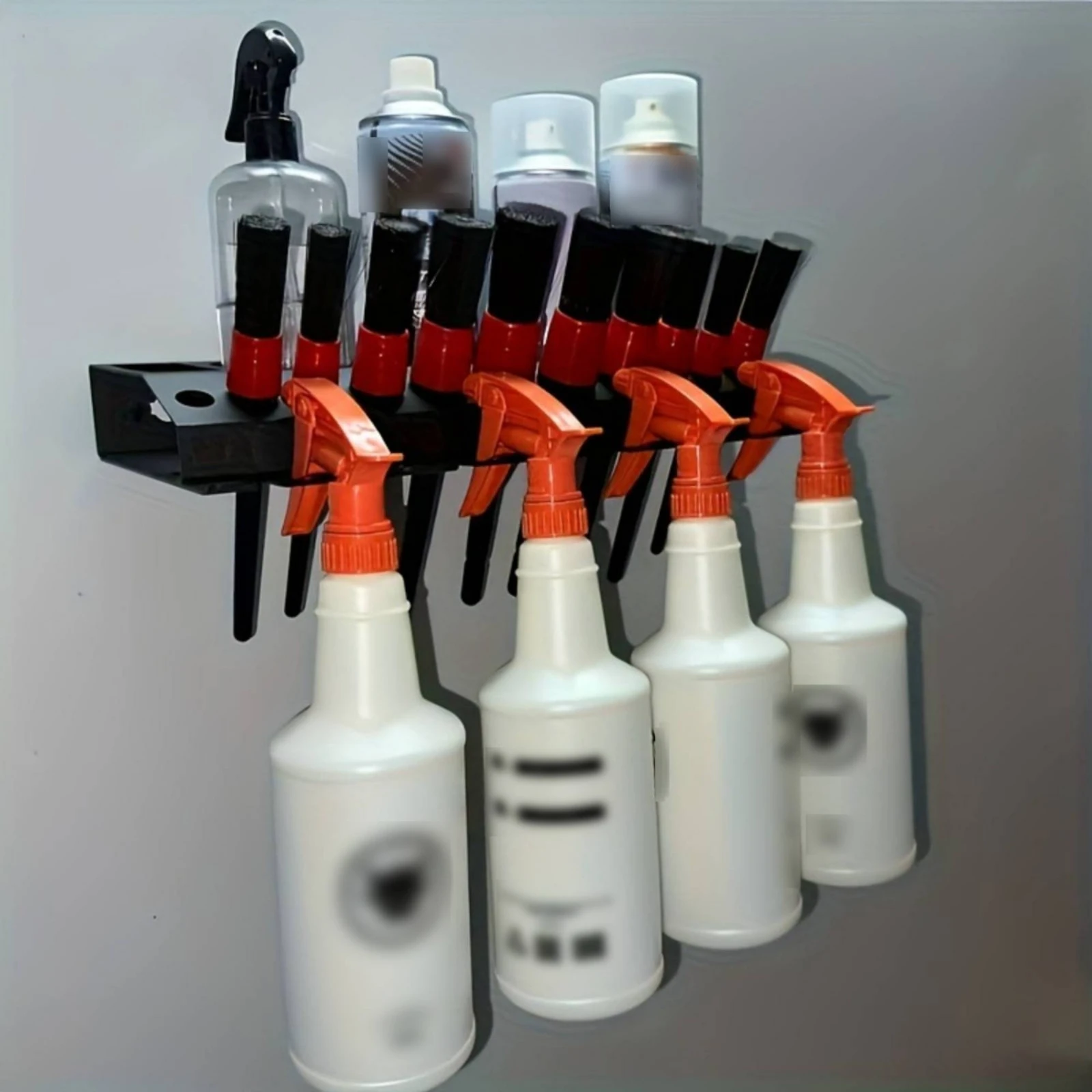 Brush and Spray Bottle Holder Space-Saving Brush Holder with Hooks Tool Rack with Hooks Compact Long-Lasting for Detailers