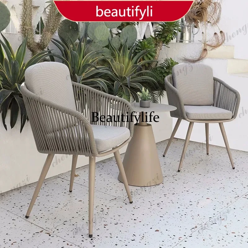 

01A Outdoor table and chair courtyard rattan chair balcony leisure rattan chair indoor and outdoor open-air garden rattan weavi