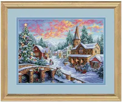 

Quality Beautiful Counted Cross Stitch Kits Embroidered Home Decoration Christmas Village 56-45