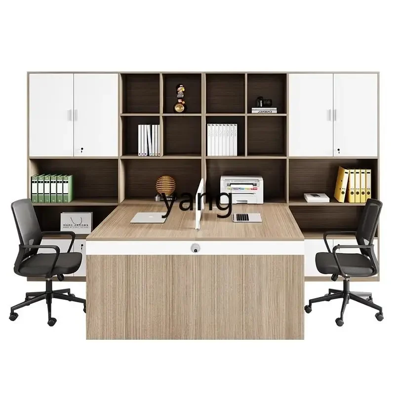 

LMM high cabinet double seat combination desk personnel four person staff table screen office booth