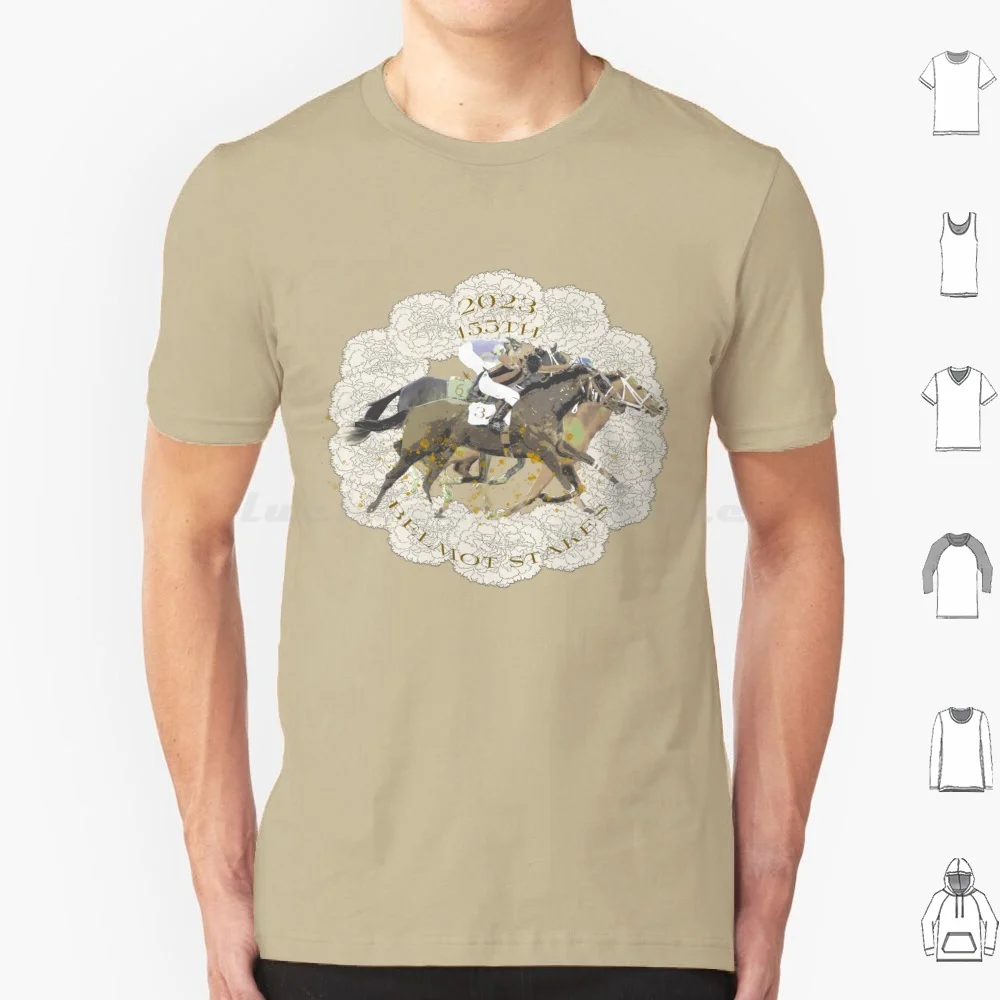 155th بلمونت حصص 2023 تي شيرت 6xl القطن كول تي شيرت سباق الخيل هورس السباق الثلاثي تاج بلمونت حصص ديربي Preakness