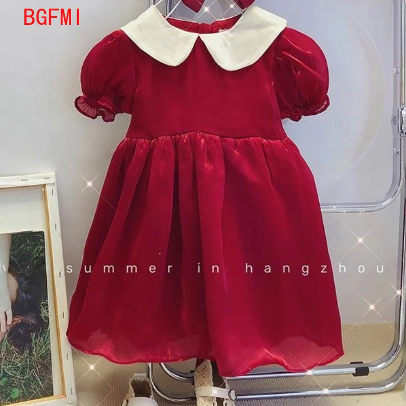 Baby Girl Princess Dress Summer New Children's Palace Romantic Light Mesh Skirt Elegant Birthday Dress 1-11Y Holiday Gifts