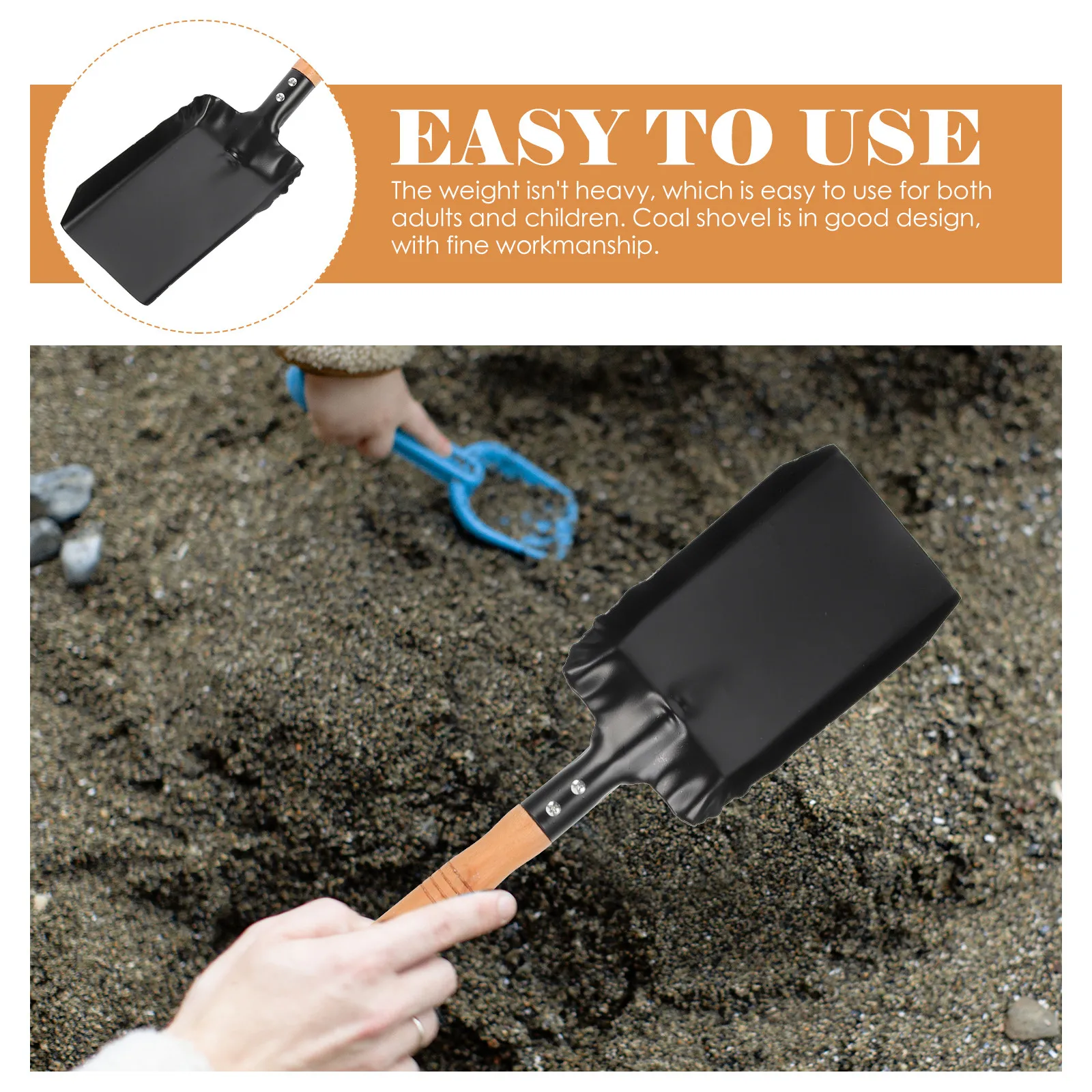 

Набор из 4 многофункциональных лопаток для золы, сверхпрочные железные лопаты для угля, для камина, печи, сада, с эргономичной ручкой, портативные, для дома