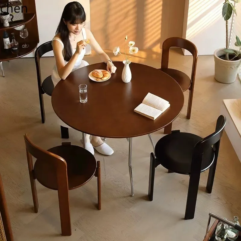 YFY  Retro Dining Table  Cafe Restaurant Stackable New Chinese Style Solid Wood Home Rey  Dining