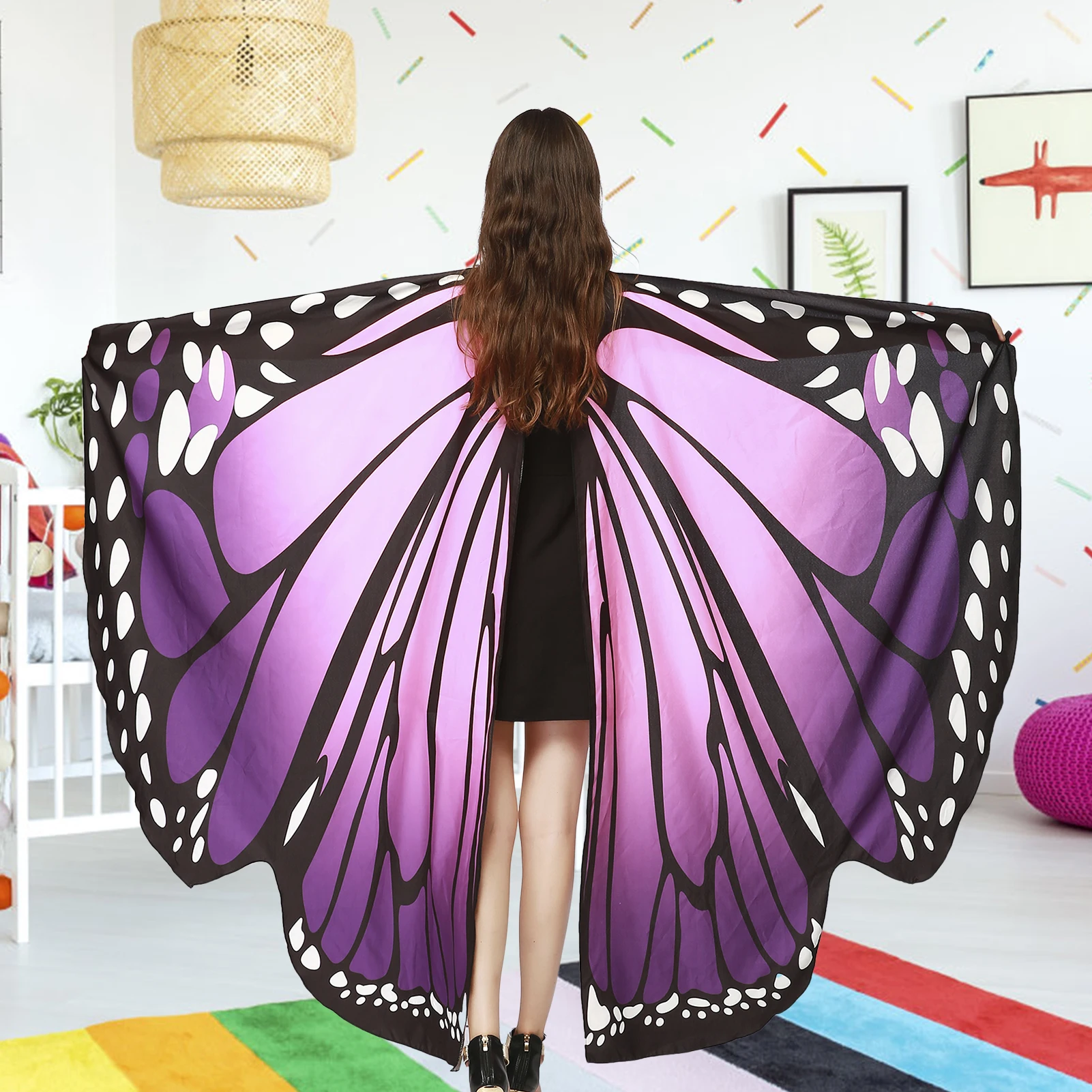 Women Halloween Party Butterfly Wings Shawl Halloween Carnival Props Wing Costumes Party Props  Fashion Lady Clothes