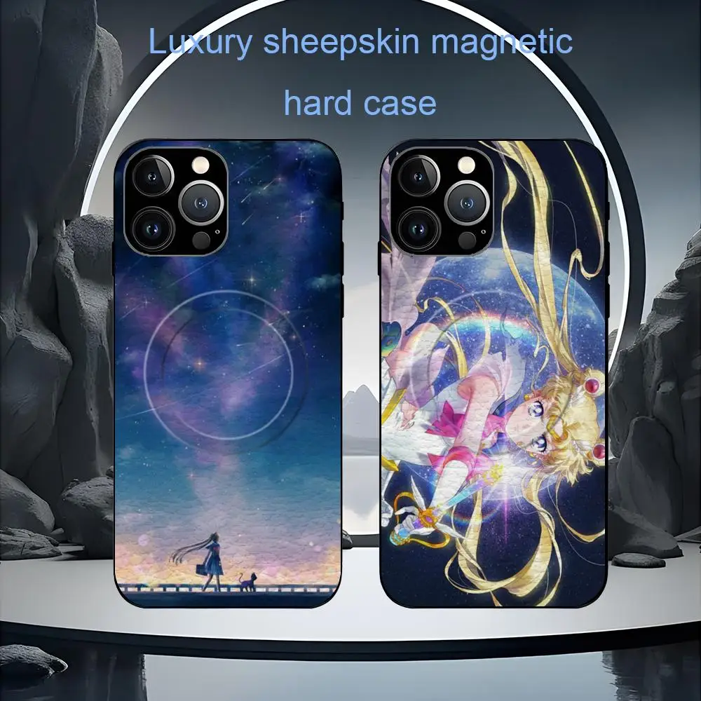 Coque de téléphone Moon Cool Anime pour iPhone 17 16 15 14 13 12 11 Plus Pro Max S-Sailores-s, luxe haut de gamme en peau de mouton Magsafe