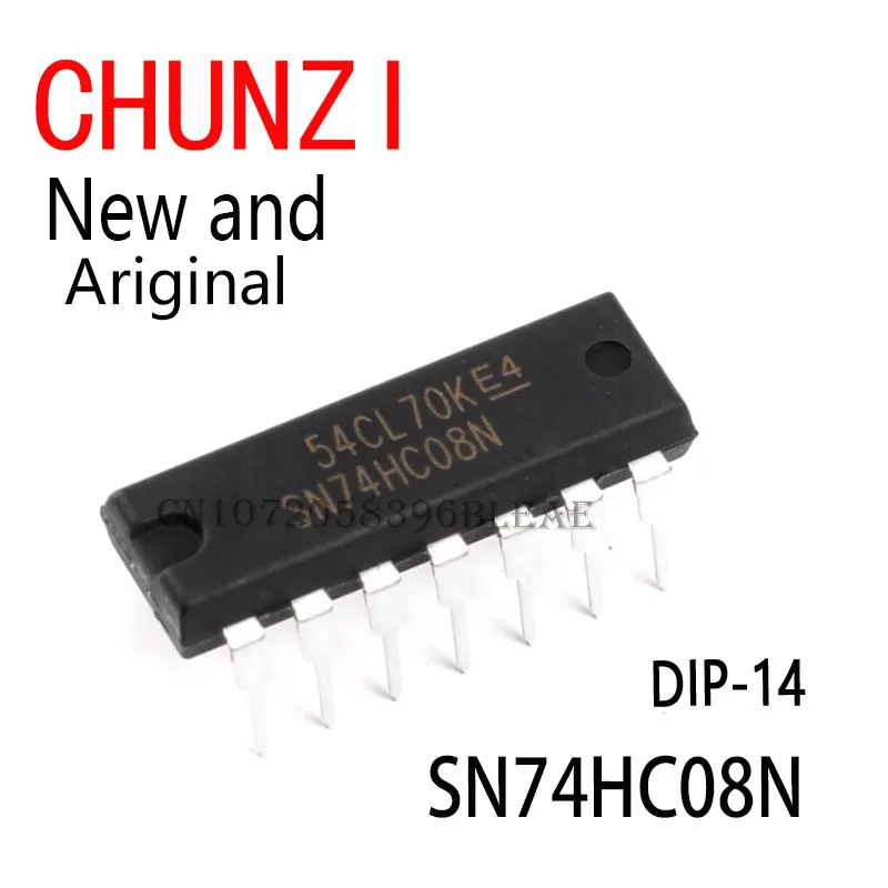 10PCS New and Original DIP14 SN74HC08 DIP 74HC08N 74HC08 DIP-14 IC SN74HC08N