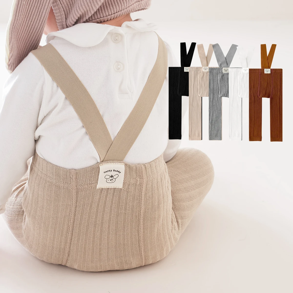 1 PC Baby Leggings, Overalls Simple Solid Colors and Stripes, Moderate Thickness, Suitable for Daily Wear in All Seasons