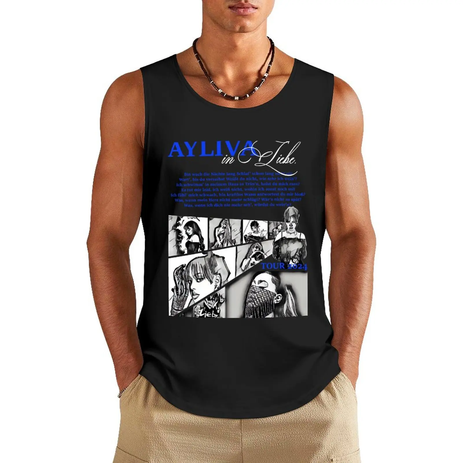 

Ayliva in liebe tour 2024 Tank Top bodybuilding men clothes Men's sleeveless gym shirts Top summer clothes for men