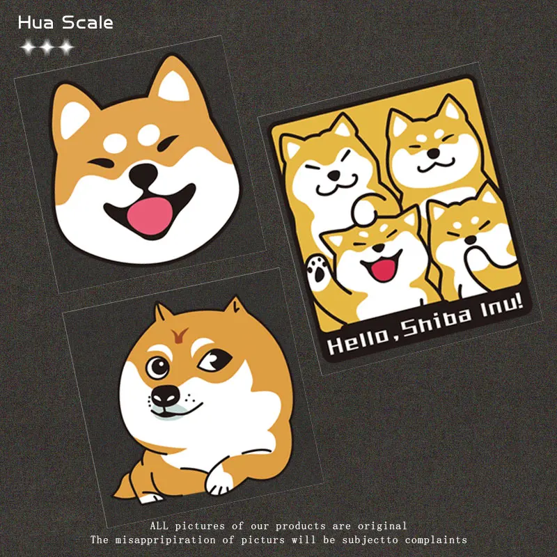 Car accessories shiba inu dog doge car stickers personality cute creative fun trend stickers motorbike decoration stickers