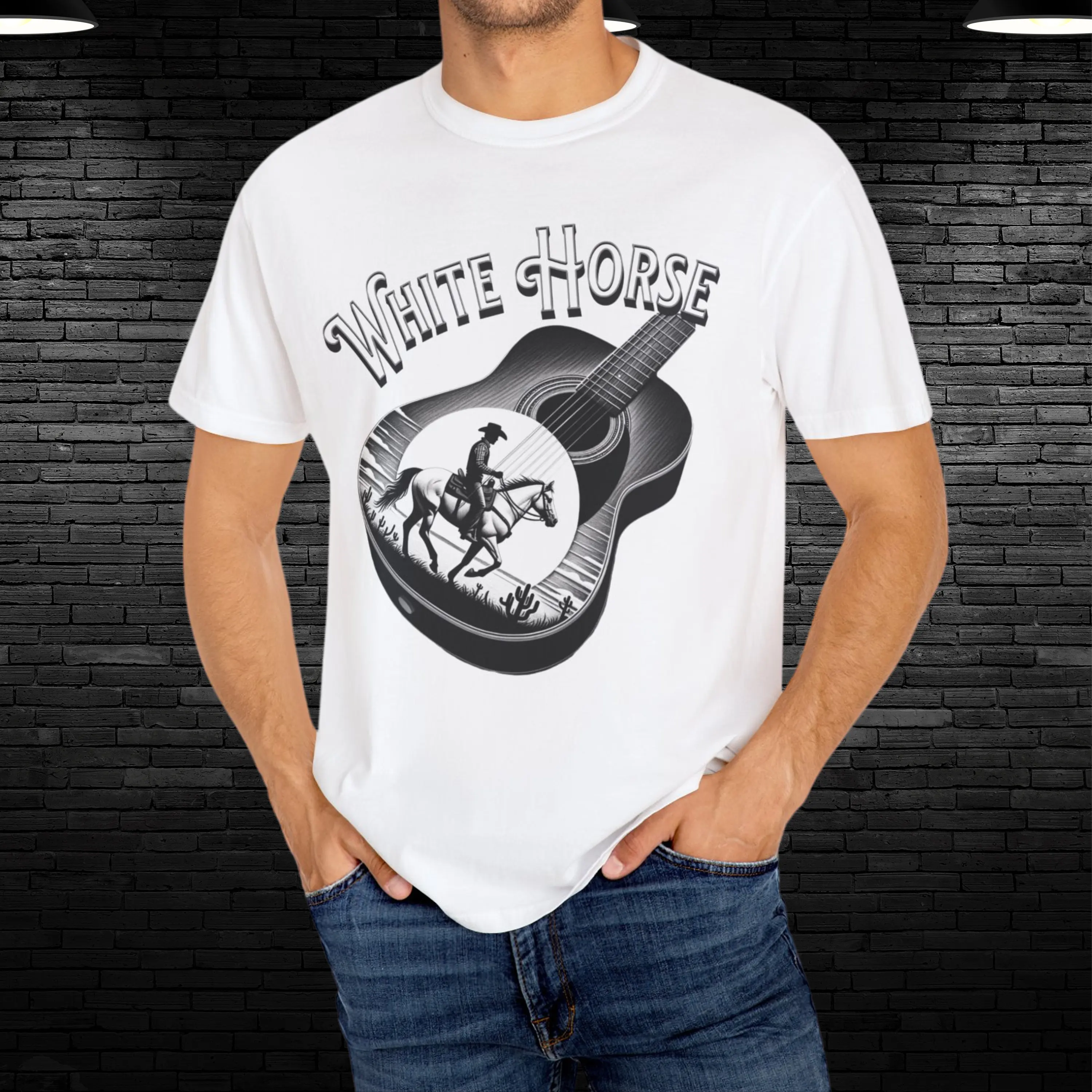 White Horse Comfort Colors T Shirt Stapleton Concert Country Music Fan Guitar Cowboy Western Cowgirl Stadium Tour 2024