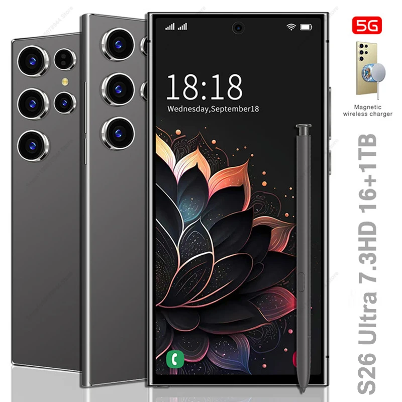 

NEW S26 Ultra HOT 2025 original intelligent 5G dual card dual standby Android 14 system 7.3inch global version 8000mAh battery