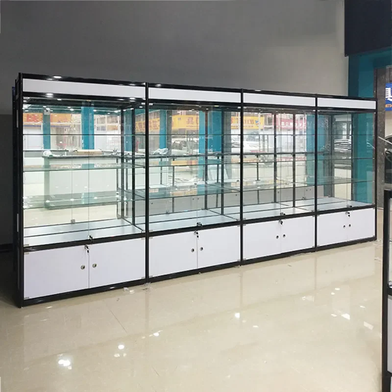 for Jewelry Jade Glass Display Cabinet Beauty Cosmetics Showcase Exhibition Small Commodity Booth