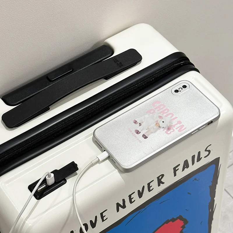 Silent pull rod luggage female network red new travel box Student password box 20 inches small light boarding suitcase