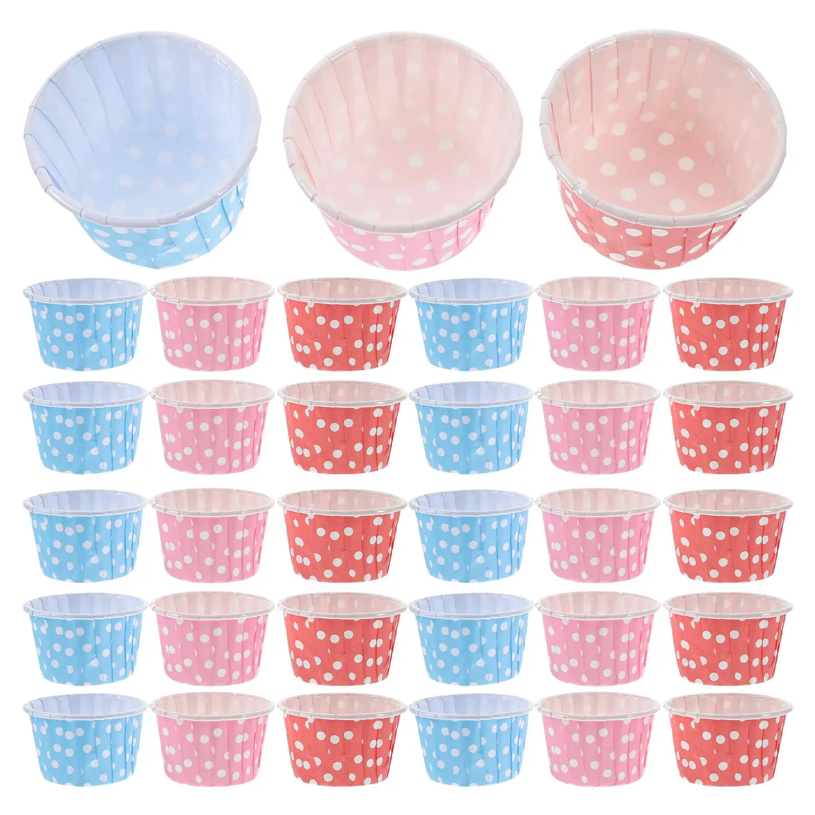 

300pcs Disposable Paper Cups Colorful Ice Cream Cake Bowls Red Blue Party Food Cold Desserts Snack Container