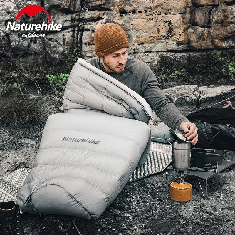 Naturehike Sleeping Bag Winter Lightweight white duck down Sleeping Bag Ultralight Waterproof Hiking Camping Sleeping Bag Quilt