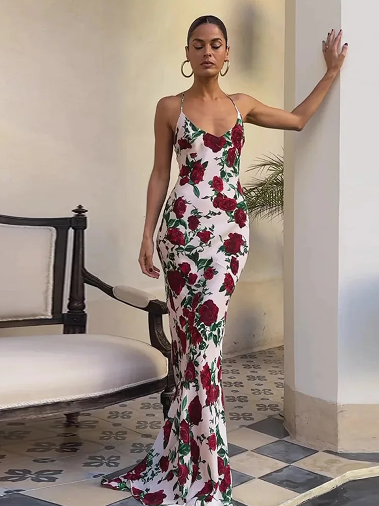 Imprimé fleuri Bal V-Ne Dr Strapl H-ape tissu Polyester décontracté Non élastique taille haute saison de printemps Dr