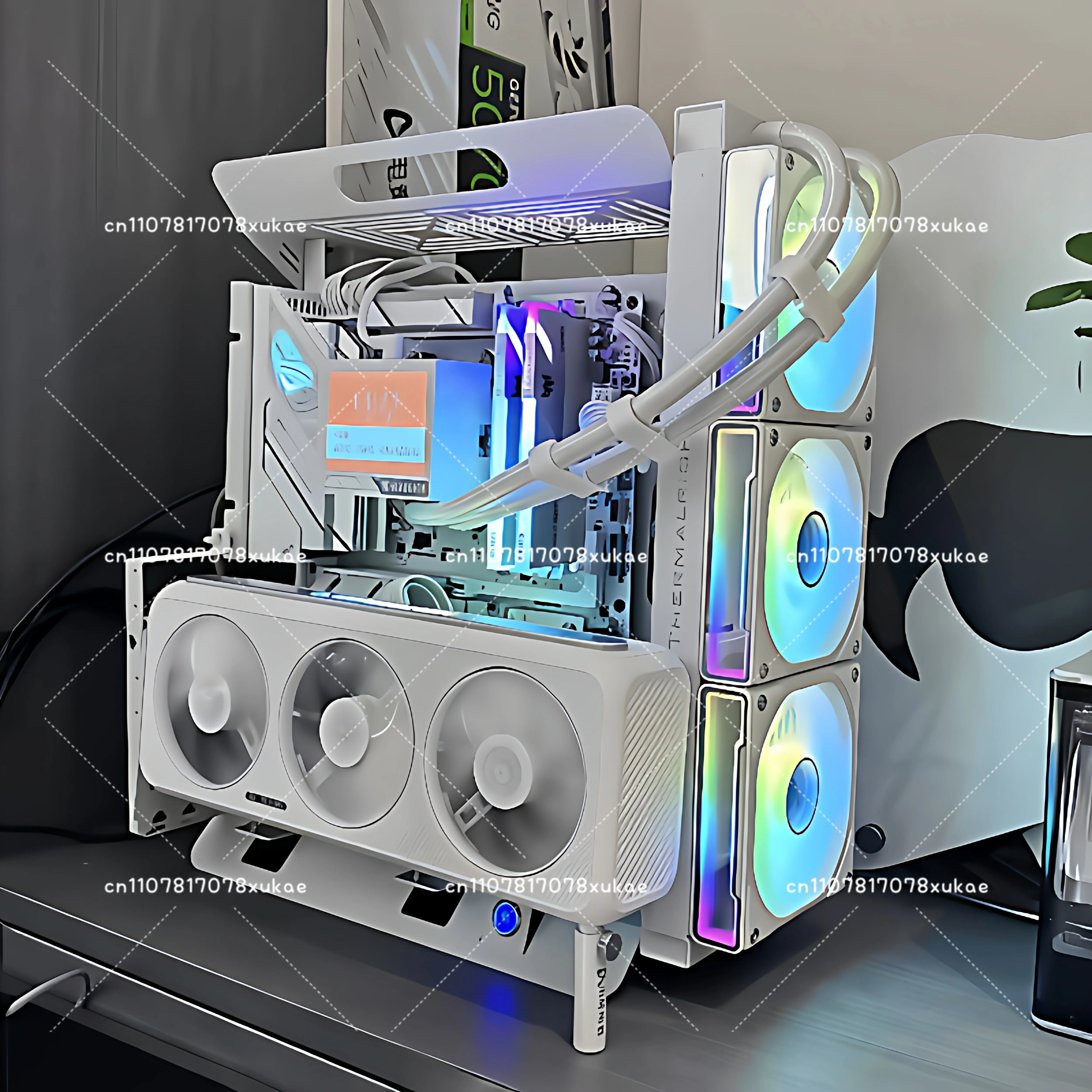 Open chassis ATX/MATX rack desktop computer graphics card vertical insertion DIY small chassis