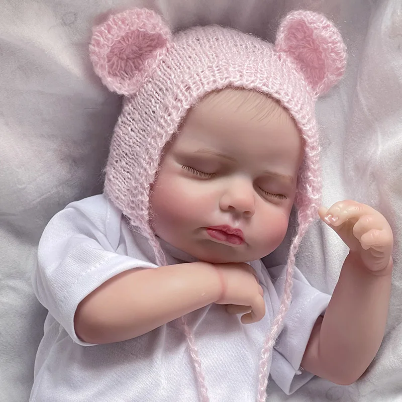 

19inch Loulou Bebe Doll Sleeping Newborn Size Baby Doll Reborn Baby Dolls Hand-painted 3D skin multiple Layers Visible Veins