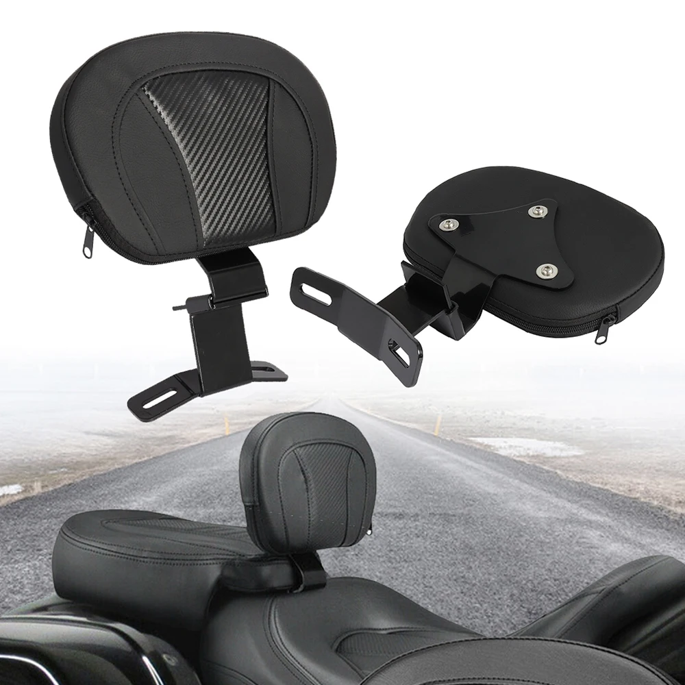

Motorcycle PU Leather Front Driver Rider Backrest Mounting Kit For Harley Touring CVO Electra Road Street Glide Road King 09-22