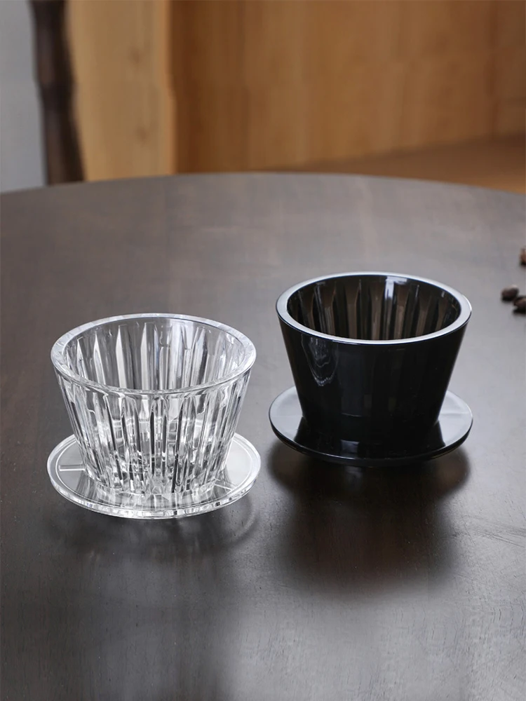 B75 Wave Coffee Dripper Crystal Eye Pour Over Coffee Filter PCTG 1-2 Cups Coffee Maker Flat Bottom Increase Uniformity