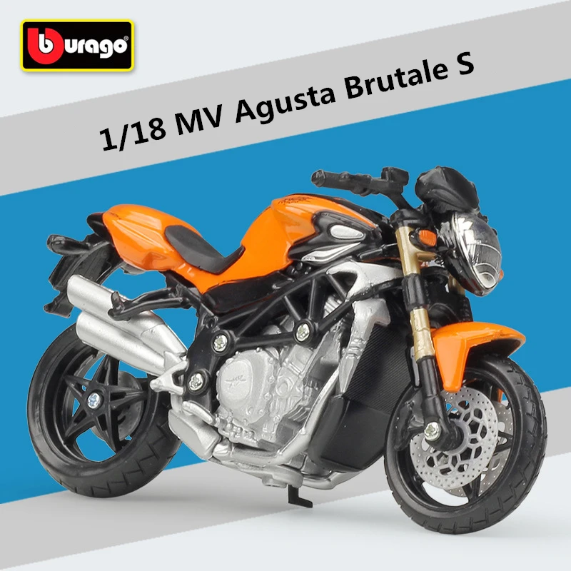 

Модель гоночного мотоцикла Bburago 1:18 MV Agusta Brutale S из сплава, литая металлическая игрушка, имитация коллекции, подарок для детей на день рождения