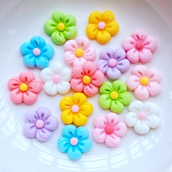 30Pcs New Cute Mini Floret Resin Figurine Crafts Flatback Cabochon Ornament Jewelry Making Hairwear Accessories