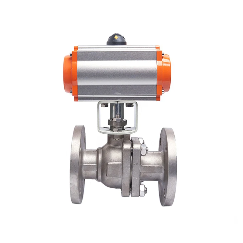 DN80 Pneumatic Ball Valve With Limit Switch Signal Feedback Three piece High Platform Stainless steel Q611F-16P Double Acting