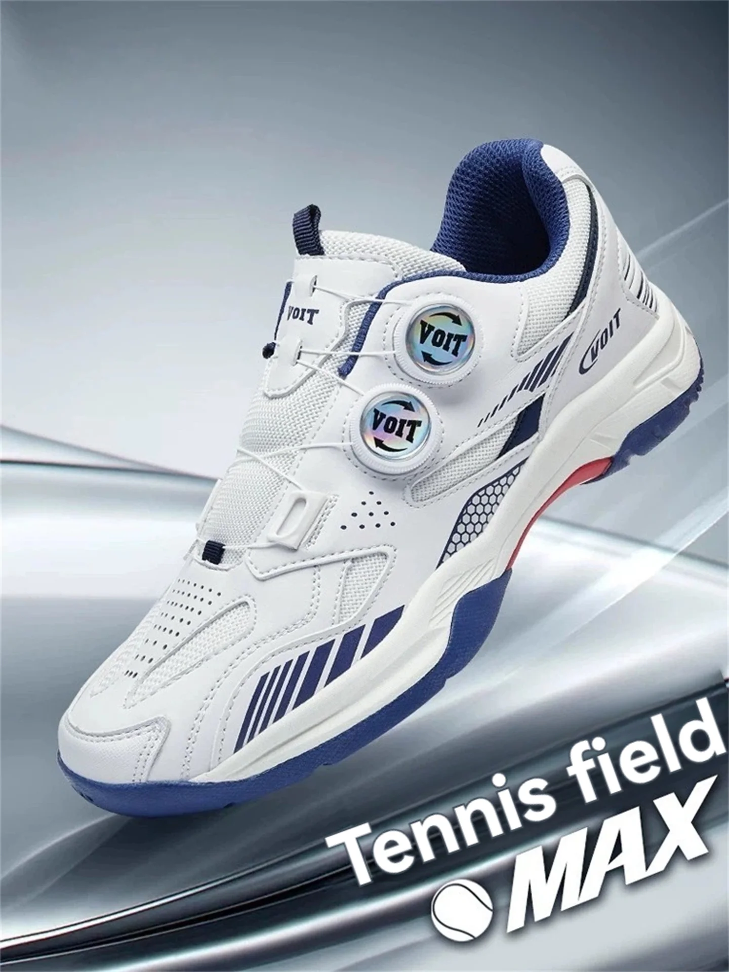 

Unisex Tennis/Badminton/Pickleball Shoes - Rotation Buckle Lace-Free Design, Light-Elastic Cushion Sole, Training Sneakers