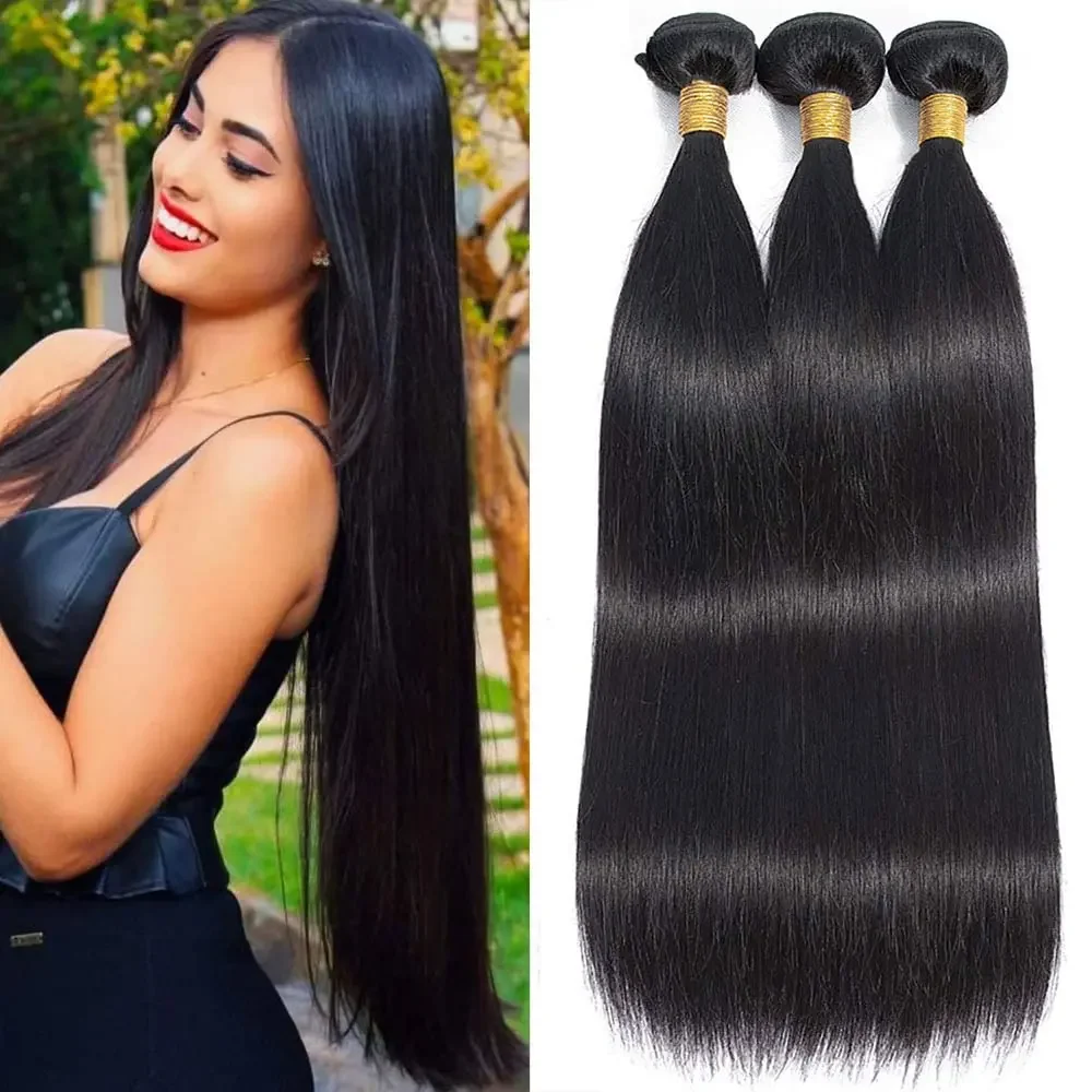 40 Inch Bundles Human Hair 1/3/4 Pcs Straight Human Hair Bundles Raw Hair Bundles 30 Inch Bundles Brazilian Hair